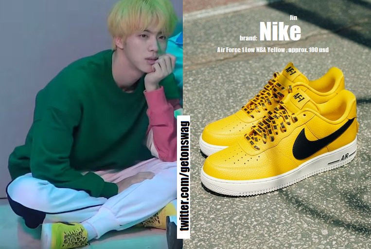 Beyond The Style ✼ Alex ✼ on X: JIN #BTS 180821 #LOVE_YOURSELF 結 'Answer'  Concept Photo L version #JIN #방탄소년단 #진 #석진 Nike NBA Air Force 1 Low  Statement Game yellow  /