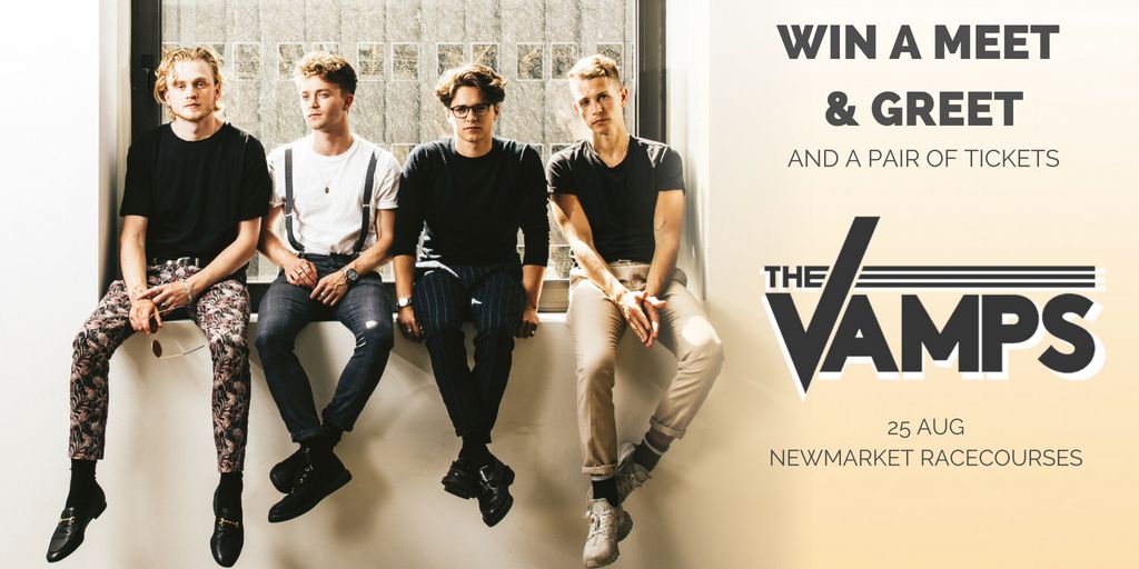 MusicPlusSport's tweet photo. 🚨 #CompetitionTime 🚨
Who wants to meet @TheVampsband and win two tickets to their show at @NewmarketRace on Saturday?  

To enter: 
- Follow @musicplussport
- like and retweet this tweet

The winner will be announced on Friday at midday. Good luck! https://t.co/Oy6dIrYAk5