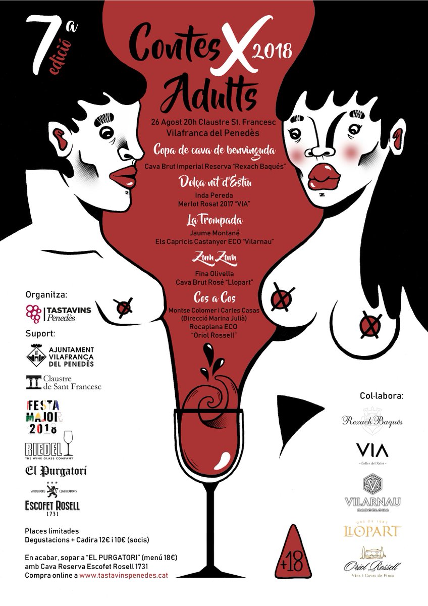 Tastavins1965's tweet photo. 📔7a edició Contes x Adults 2018

🍷🍾Amb @RexachBaques, @viavins, @CAVESVILARNAU, @Llopartcava i @OriolRossell

📆 26 d’Agost a partir de les 20h al Claustre de Sant Francesc de Vilafranca

🎟Compra ara la teva entrada ➡ https://t.co/dbDRXKah9g https://t.co/0reTVHgmsn