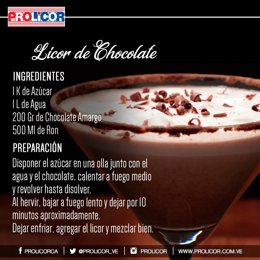 PROLICOR_VE's tweet photo. #RompeLaRutina con "Licor de Chocolate" #Ron #Chocolate #ProlicorTips https://t.co/yHJ3dE7f7f