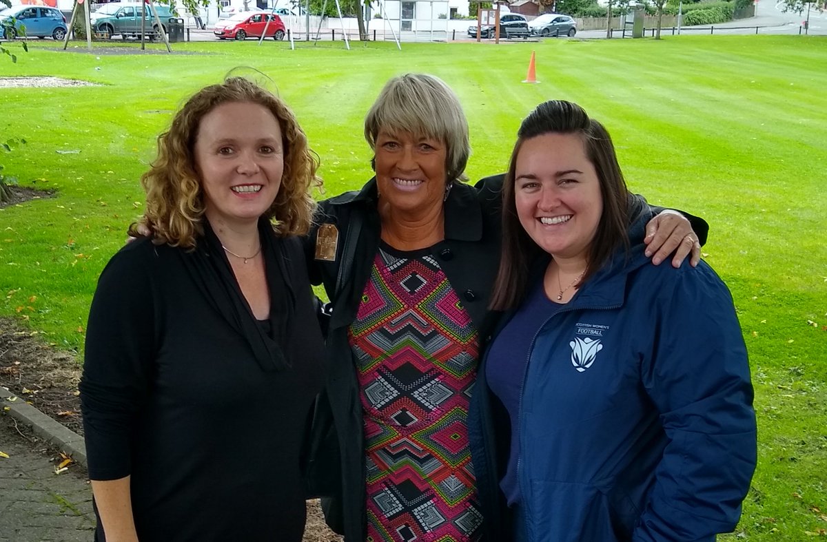 R_McBrearty's tweet photo. Fantastic day with @ClydesdAileen, @vivienne7, @KJ61, @lorna2409 and the legendary Rose Reilly at Carstairs village green. Today marked the 390th anniversary of the 1st recorded evidence of women's football in Europe! https://t.co/oH2W661D72