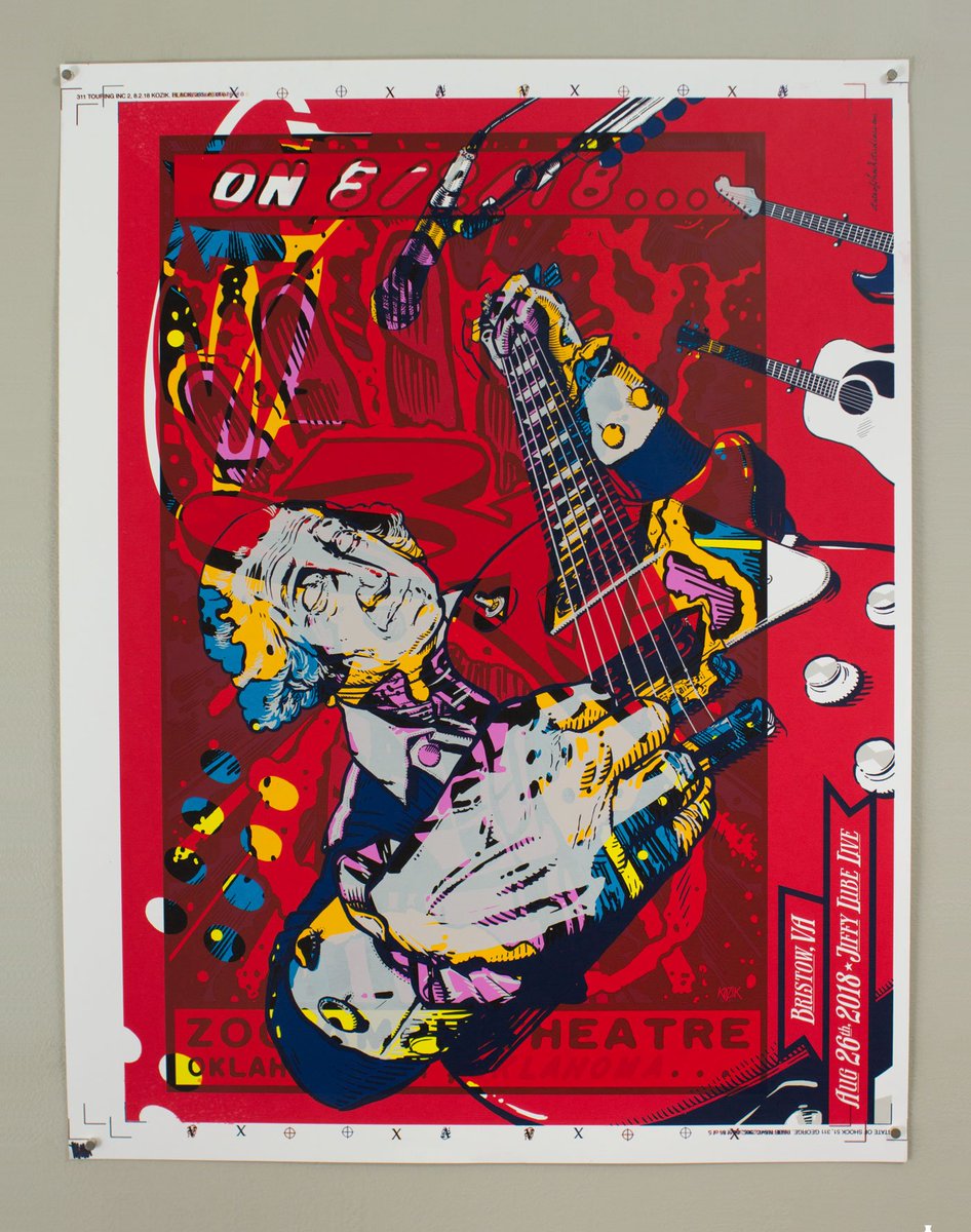 vgkids's tweet image. Todays #testprinttuesday is a mix of @darinshock and @frankkozik prints for @311, printed just days apart. #notforsale #testprint #screenprinting #silkscreening #gigposters #vgkids