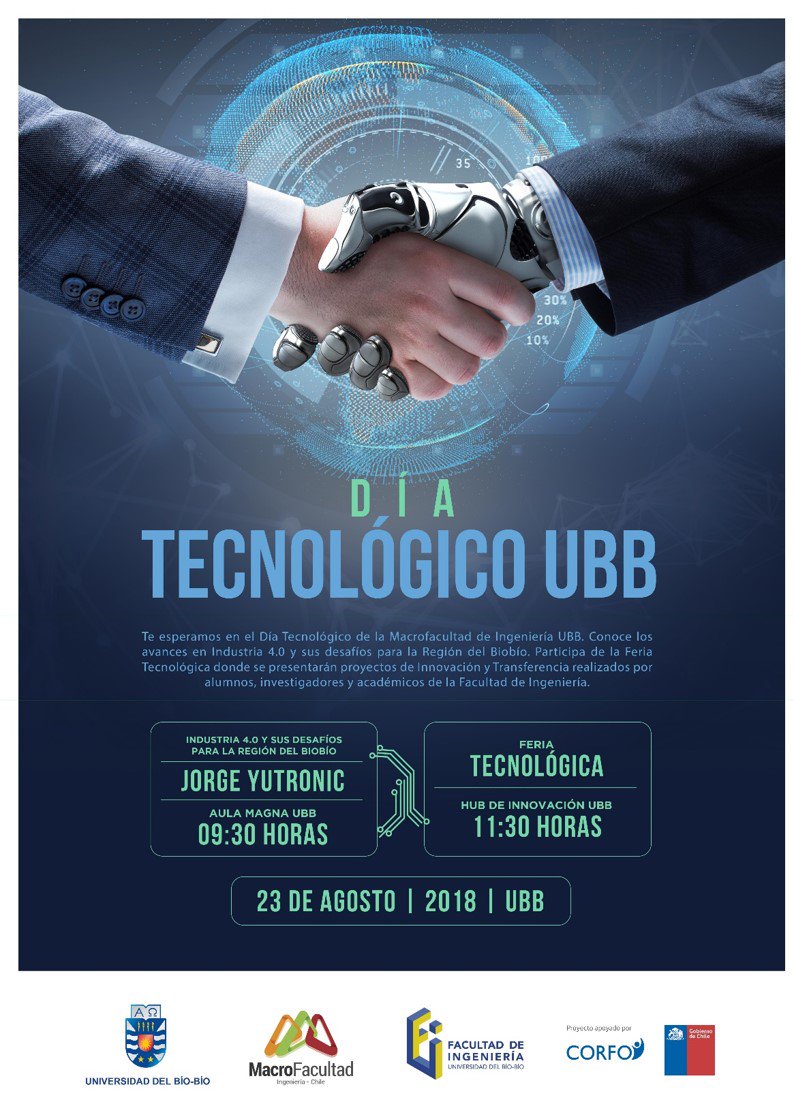 MacroFacultad's tweet photo. [UBB] Te invitamos a participar del Día Tecnológico UBB a realizarse el 23 de agosto desde las 09:30 a las 17:30. Inscripciones en https://t.co/kUYtNQDIdA https://t.co/SlTRhV6PW5