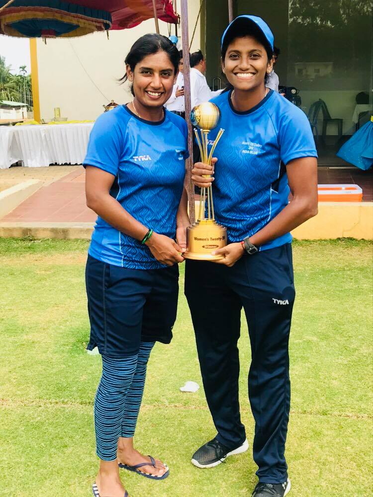 BCCIWomen's tweet image. Congratulations to India Blue for their thrilling four-run win over India Red in the final of #ChallengerTrophy 🏆