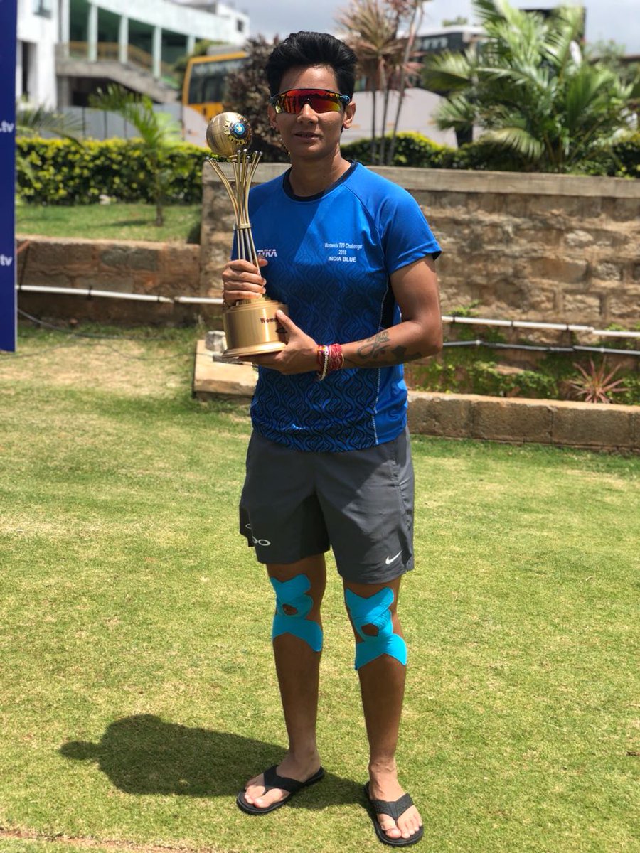 BCCIWomen's tweet image. Congratulations to India Blue for their thrilling four-run win over India Red in the final of #ChallengerTrophy 🏆