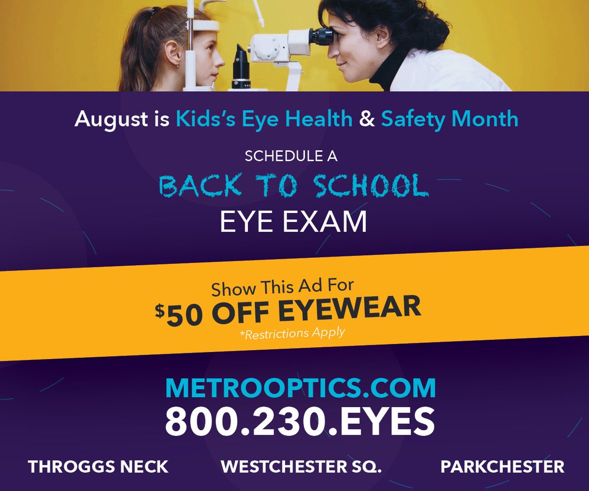 shaolin79's tweet photo. #repost @LRDBInc
August is Kids Eye Health & Safety Month. Make sure to schedule your child’s back to school comprehensive eye exam. Call 800-230-EYES.
#backtoschool #comprehensive #eye #exam #save #vision #bronx #nyc #follow #metrooptics https://t.co/R9eqhQukYy