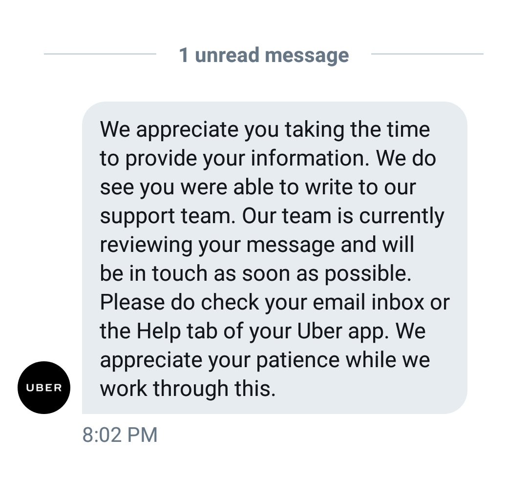 Uber Support On Twitter Sherryshona8 We Appreciate Your Patience While We Work Through This Your Support Inquiry Is In The Queue And A Member Of Our Team Will Be Following Up As