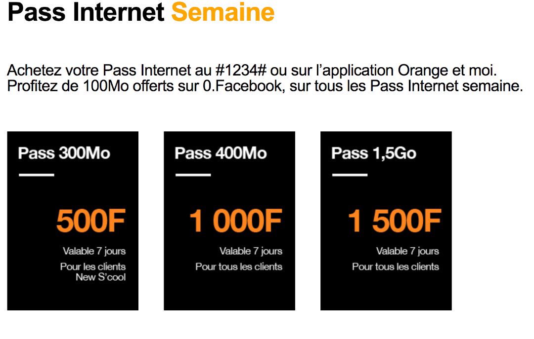sadikh's tweet photo. Baisse des tarifs #internet chez @orange_sn l'operateur historique affiche une offre globalement plus plus competitive. En voici qq unes #datamobile #kebetu https://t.co/49s1XFRKLB