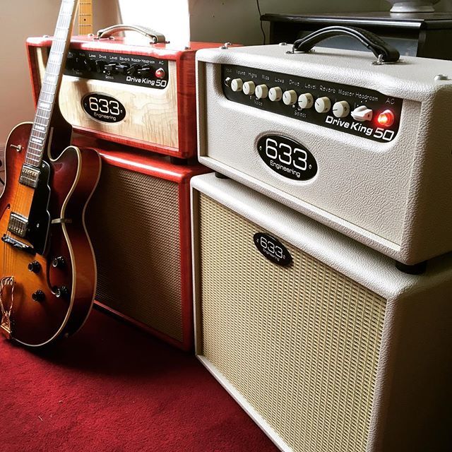 633eng's tweet photo. Two flavours of Drive King, Red is the 633 prototype and Smooth Blonde belongs to Dave Brewis. Essentially the same amp but voiced differently to suit playing style and guitars. #driveking #custombuilt #valveguitaramp #bespoke #handmade #handwired #guita… https://t.co/MZssZ5RTaK https://t.co/Ty7ZmkRfBk