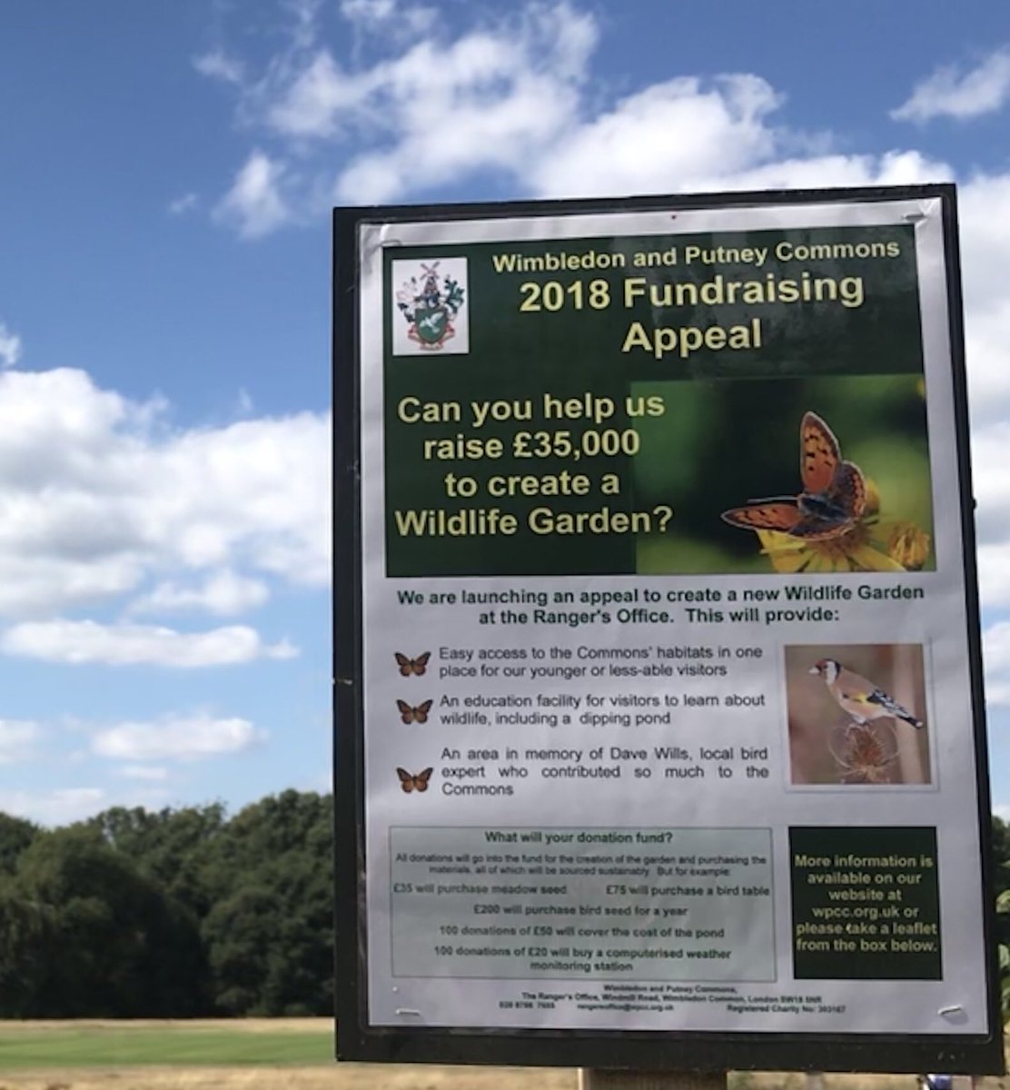 💡 A wonderful idea 💡 for instance, just £200 will buy birdseed for a year #Wimbledon #wildlife #biodiversity education #community #attraction In Remembrance of Dave Wills who cared so deeply about Wimbledon’s #natural habitats - let’s get this done! 🐌🕷🐦🦆🐸🌿🌼