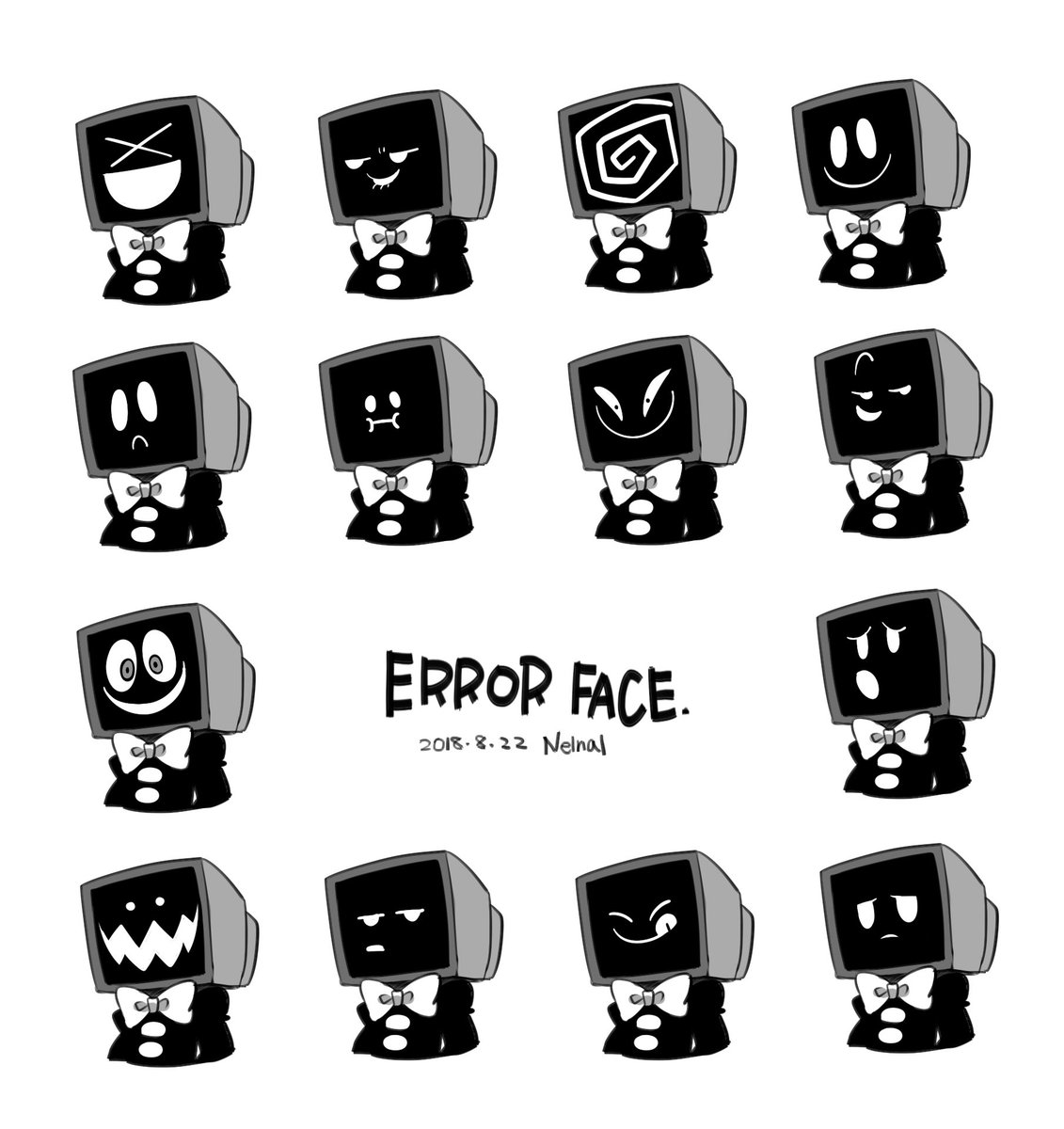 nelnalium's tweet image. ERRORの百面相