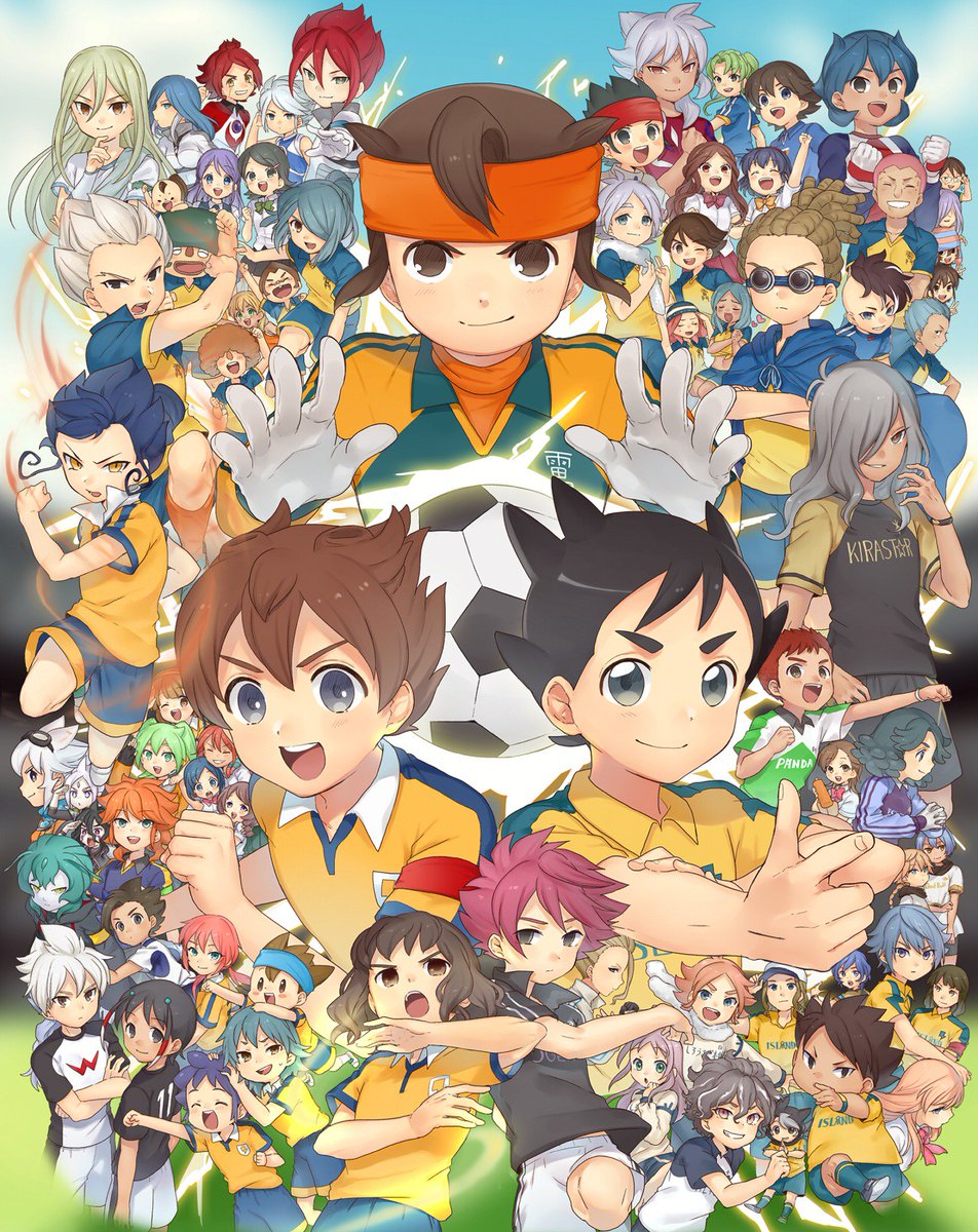 お祝いの波に乗りたいので告知イラスト描かせて頂いたやつのロゴなしバージョン 10周年おめでと イナズマイレブン10周年 お祝いの波に乗りたいので告知イラスト描かせて頂いたやつのロゴなしバージョン 10周年おめでと イナズマイレブン10周年