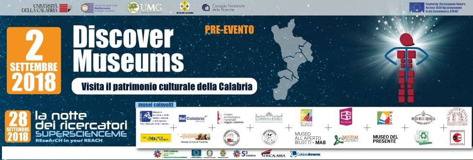 “Discover Museums” per scoprire il patrimonio culturale della Calabria, aspettando la Notte dei Ricercatori 2018 calabriainnova.it/discover-museu…