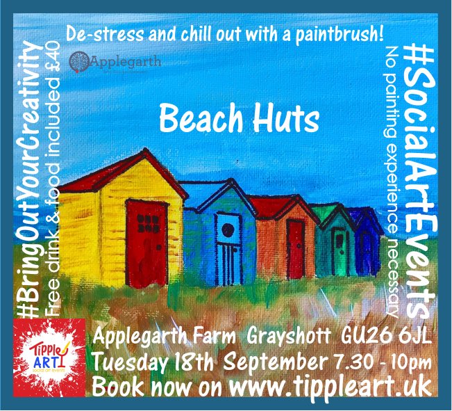 TippleArt's tweet photo. De-stress and chill out with a paintbrush! Join us @ApplegarthFarm on Tuesday 18th Sep for a #SocialArt evening with a difference - Book now on https://t.co/jsA4jRRw0e - A glass of 🍷 + delicious food and art materials provided 🎨🖼✏️ #BringOutYourCreativity #ArtisForEveryone https://t.co/3R3IInFivq