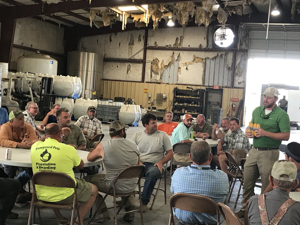 CroplanSouth's tweet photo. Great turnout at the Hughes, AR Greenpoint field day. Mud kept us out of the field but Nick Lucas did a nice job of binging the field inside! https://t.co/mc6q333RHo