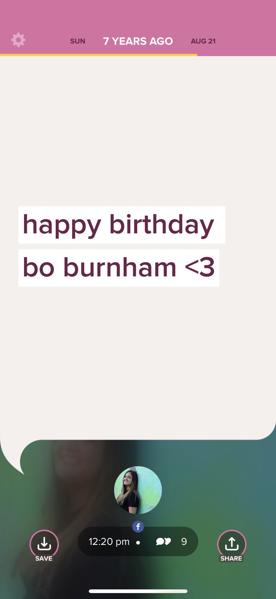 Glad that 8th grade me wished Bo Burnham a happy birthday on my Facebook status as if he would see it 