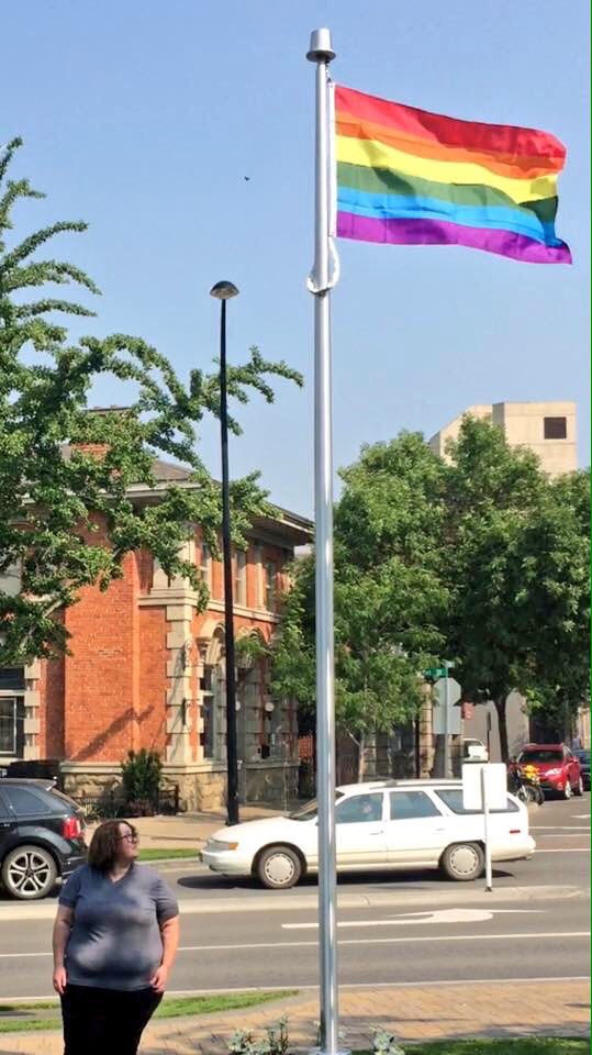 DonovanCavers's tweet photo. Great to have the pride flag rise in front of City Hall!  :D

Katelyn Blaine (pictured in first image) who spearheaded this initiative is proof that if you care, and want to make positive change in your community, you absolutely can.

#pride2018 #KAMPRIDE2018 #Kamloops https://t.co/4esbD2xVsP