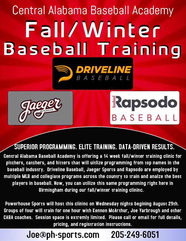 CABA Baseball on Twitter "Training starts next week! Limited slots