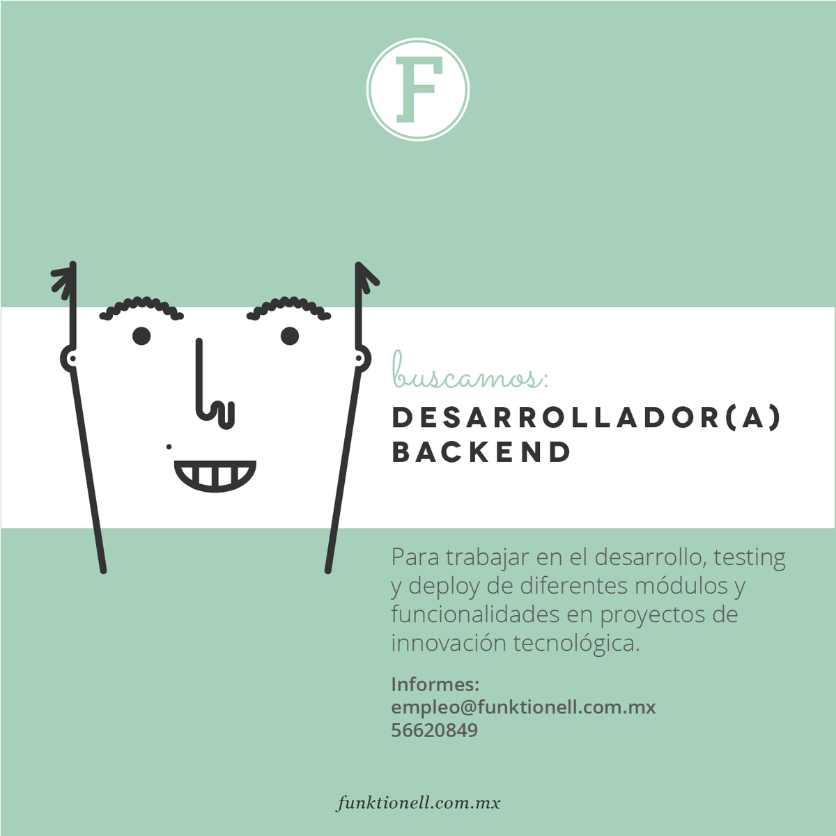 FunktionellMx's tweet photo. ¡Te estamos buscando! #Desarrollador #Backend  🤓 https://t.co/JZUrdHj3nG