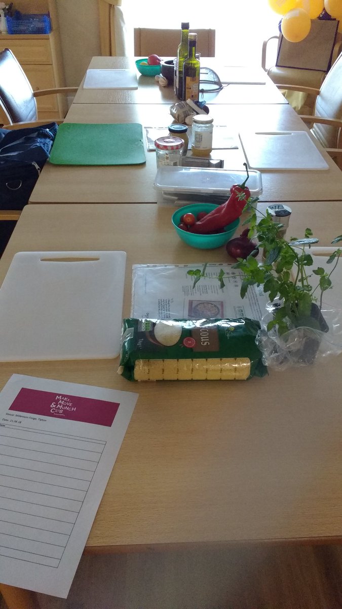 SandwellMMM's tweet photo. We're all set up ready for our second taster session of Make Move &amp; Munch with our older folk at #Tipton Extra Care Centre. @Accord_for_You https://t.co/75p1mMZyTm