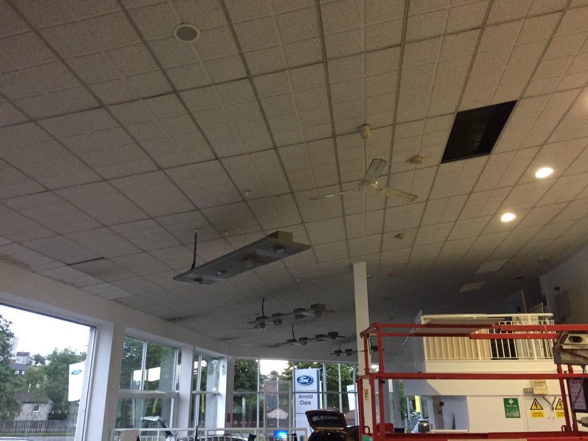 grid_line's tweet photo. Ceiling tiles replaced in a tired looking car showroom brightened the place up team working out of hours on this one https://t.co/dqgydyhRH6