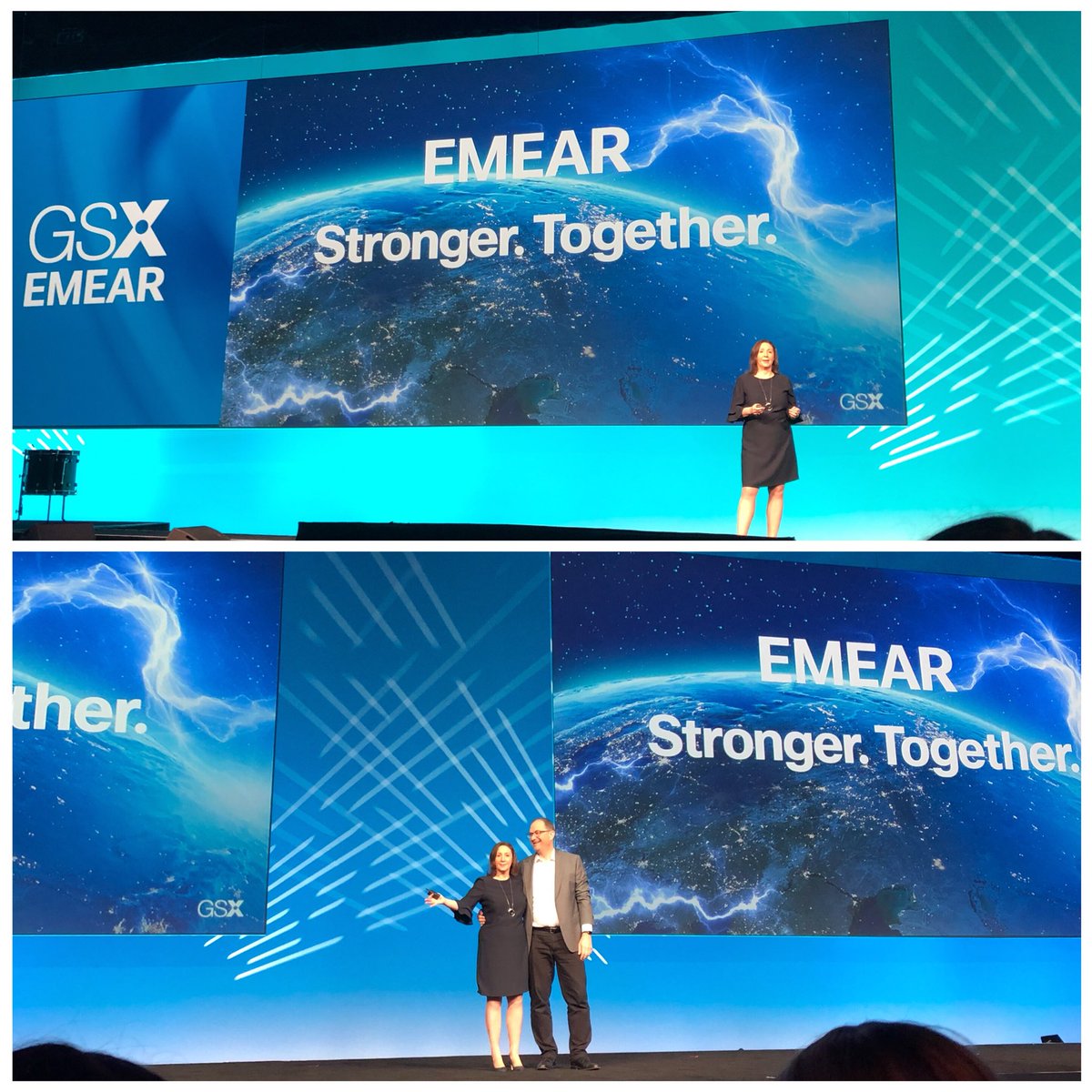 KimPasche's tweet photo. Celebrating an awesome year, saying goodbye to our great leader @epaalvas and welcoming our new most awesome leader @wendymarscisco! #EMEAR rocks
#StrongerTogether #WeAreCisco #LoveWhereYouWork #gowendygo https://t.co/d2ZyakowEY