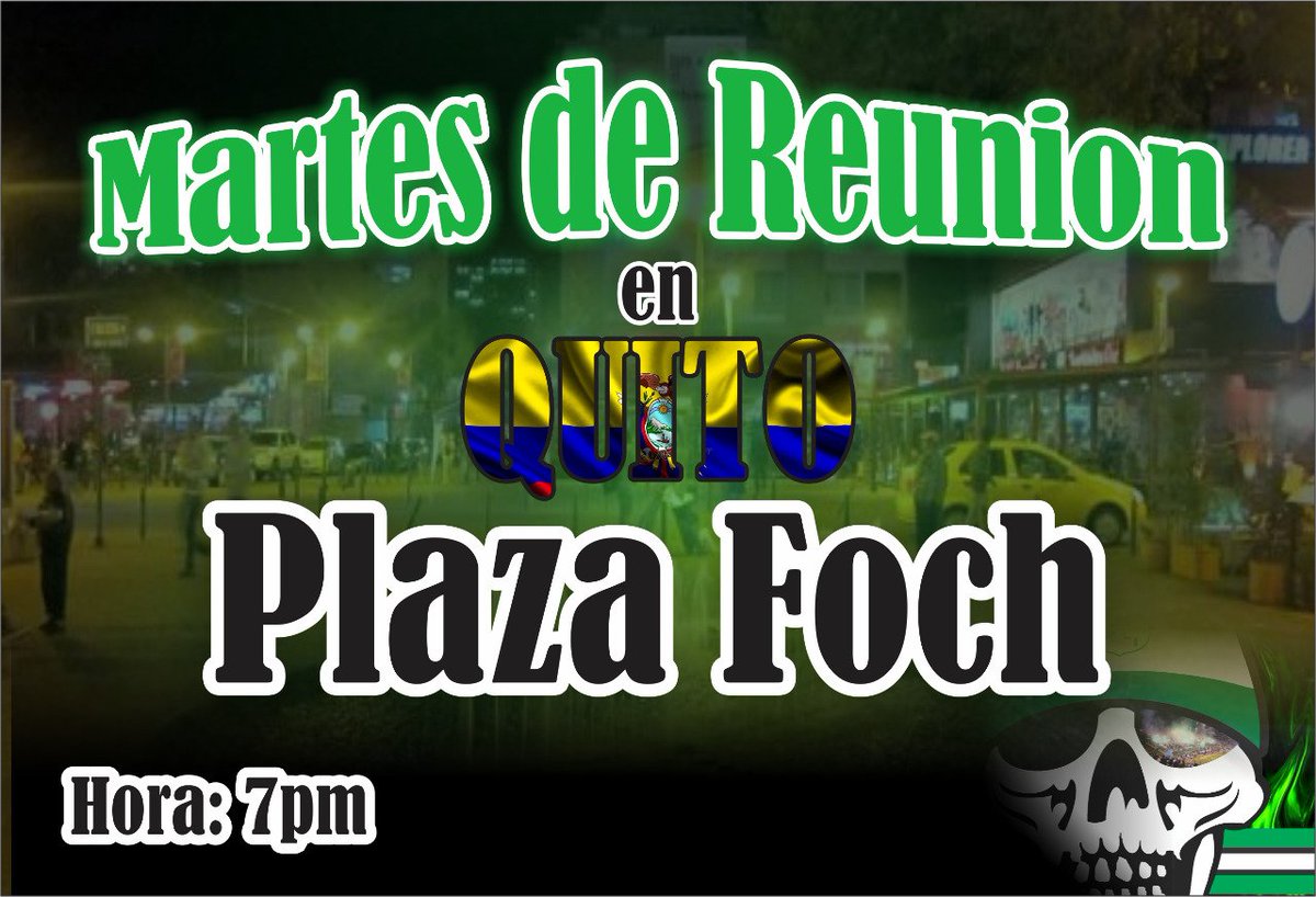 frente_radical's tweet photo. ATENCIÓN
Recuerden que el día de hoy martes 21 de agosto, todos nos encontramos en la Plaza Foch de Quito desde las 7PM para dar toda la información para el partido, no está de más recordar que el buen comportamiento hace que nuestra estadía sea de mucha tranquilidad. https://t.co/HbTqUDFkTf