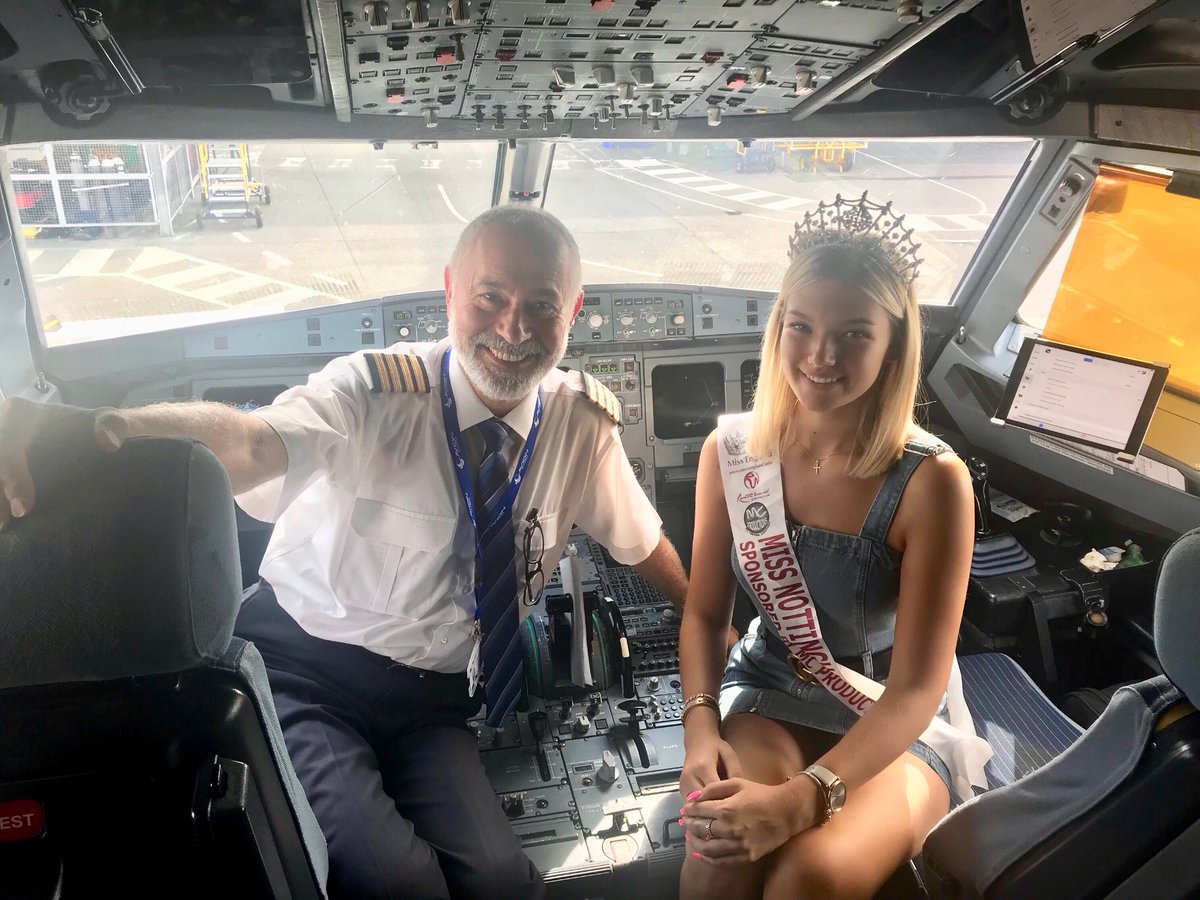 paige2506's tweet photo. When you’re taking part in  Miss England you are never off duty but always need to be prepared for the unexpected. I flew to Tenerife today from East Midlands Airport with @ThomasCookUK and I was honoured to have been invited by the captain to have a quick conversation about https://t.co/Oa3p7R2Fzy