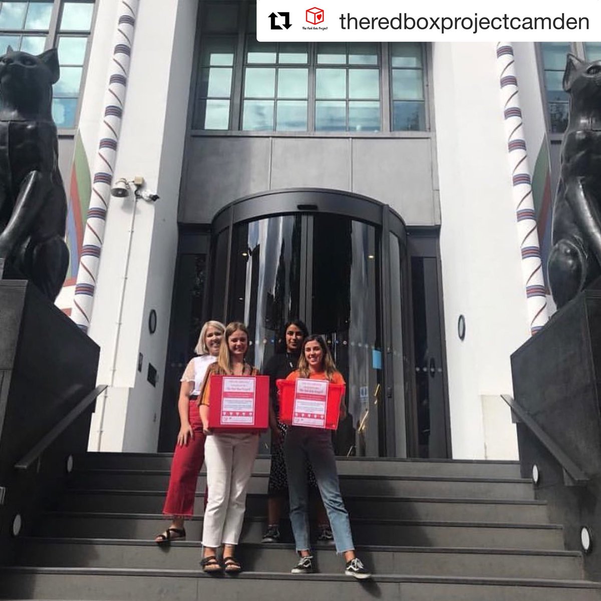 RedBoxProject's tweet photo. Thank you so much to @heenapatella &amp; Meghan of @RBPSouthend for arranging SEVEN (yes SEVEN!) donation boxes at @ASOS HQ! 🎉

What a difference this will make to our #RedBoxProject in #Camden 🙌❤️

#PeriodPoverty #ASOS #KindnessMatters https://t.co/XXjpPZMqQt