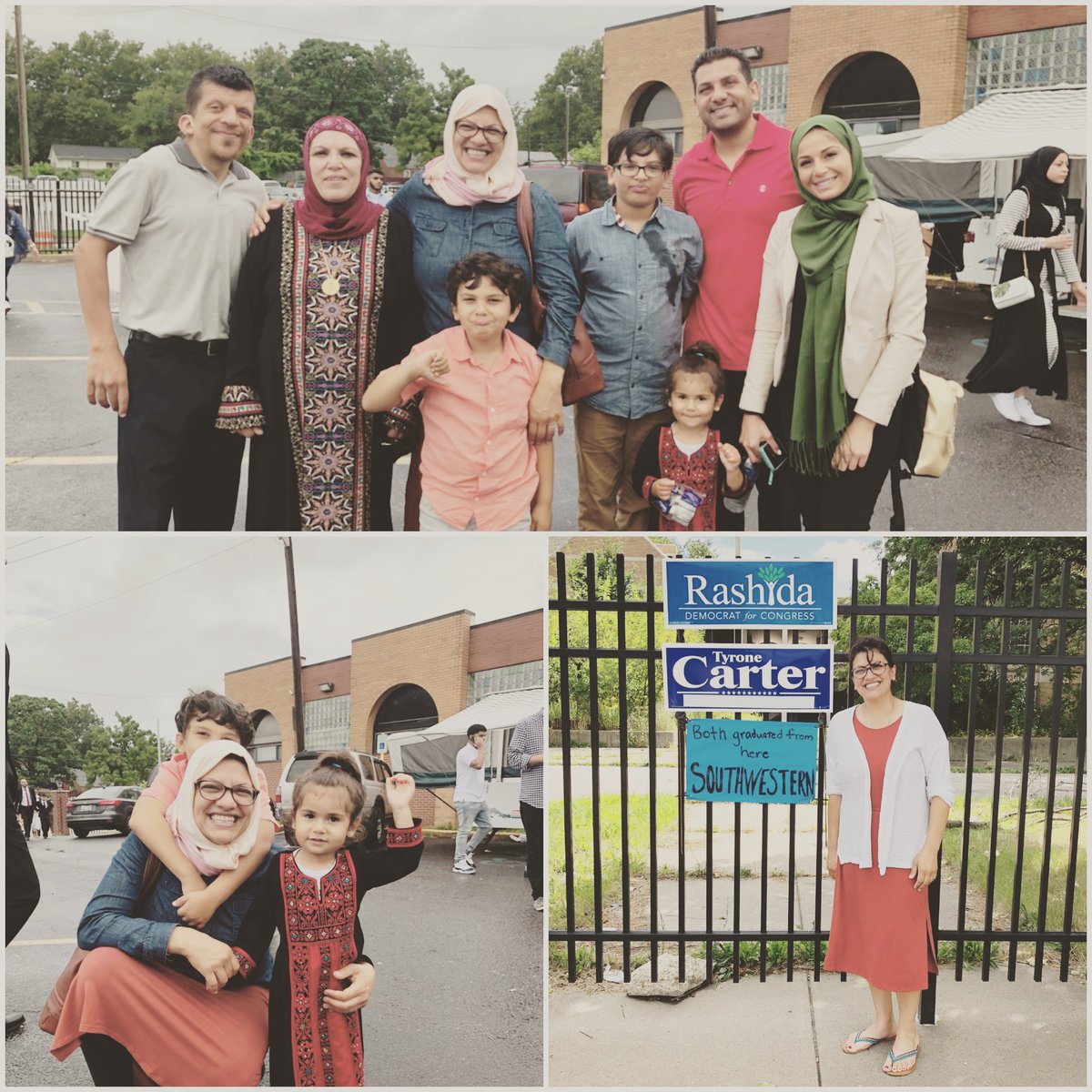 RashidaTlaib's tweet photo. What a wonderful day! Prayed with family and went by my old high school on Eid. Staying rooted and remembering where I was raised. #AlwaysaProspector #rashidaforcongress https://t.co/LwngehO06y