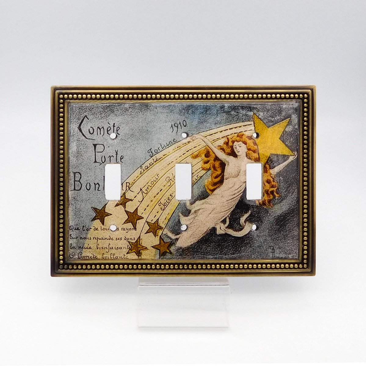 serra_artcraft's tweet photo. Comet of 1910 French Postcard Art Light Switch Cover, Triple Toggle Switchplate, Best Wishes for Good Fortune Vintage Postcard Light Switch https://t.co/8HNe5yS8LD #Etsy #byhand #lightswitchcover #Art #switchplate #SerraCraft #Lighting #ArtLightSwitch https://t.co/MMOGpuFFv2