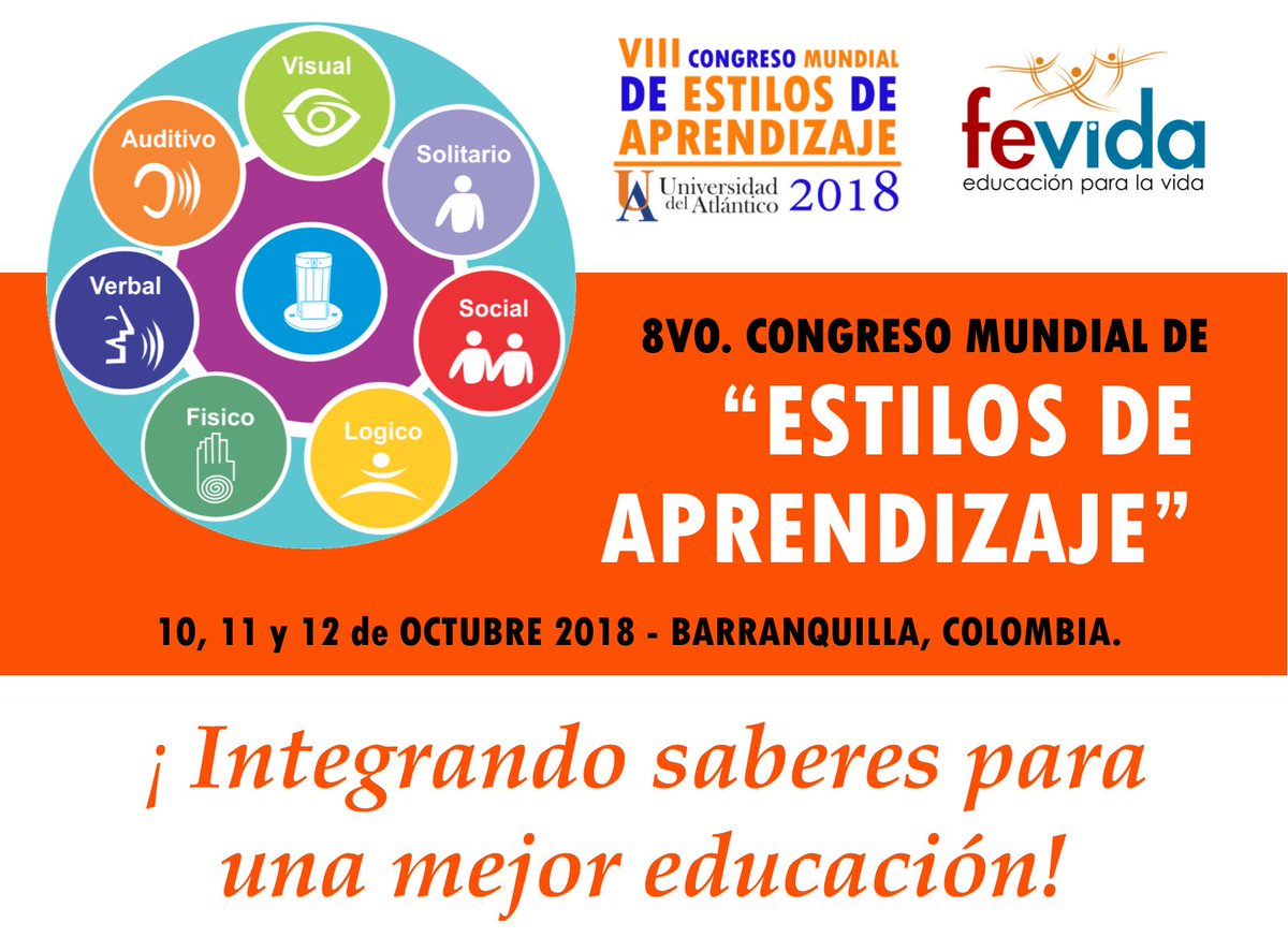AlexisFRADERA's tweet photo. La Universidad del Atlántico, en Barranquilla, Colombia, será la sede de este "8vo. Congreso Mundial de Estilos de Aprendizaje. @FeVidaRD @abelliard @VictorMartir @EvelynPerezM https://t.co/jKefK5FlDN