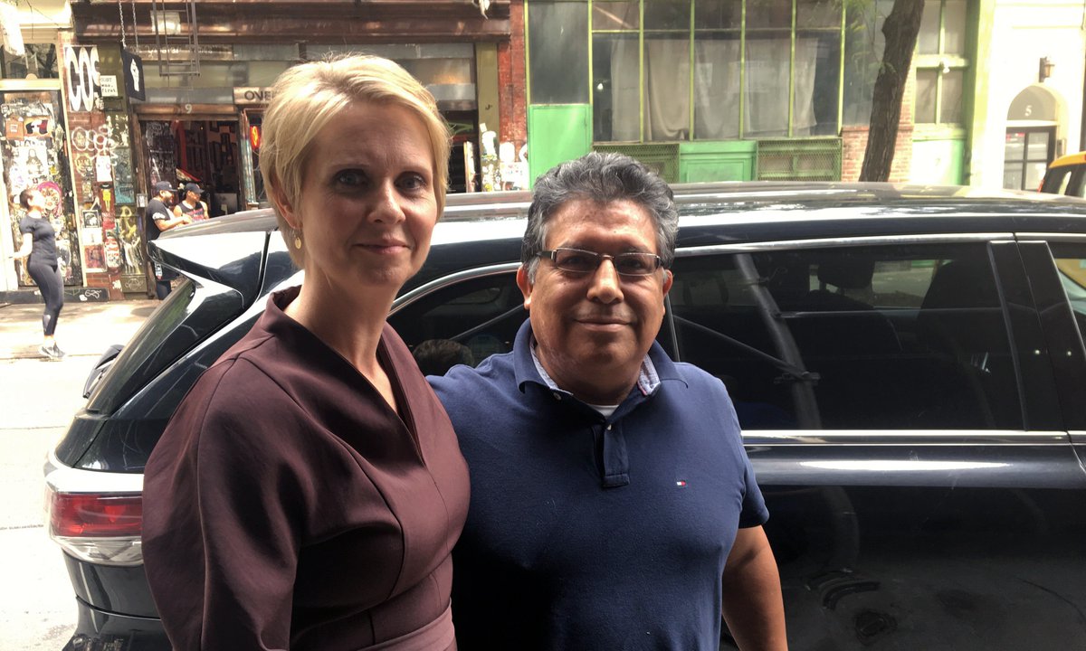 Cynthia with Jose, a ridesharing driver and adjunct professor at CUNY