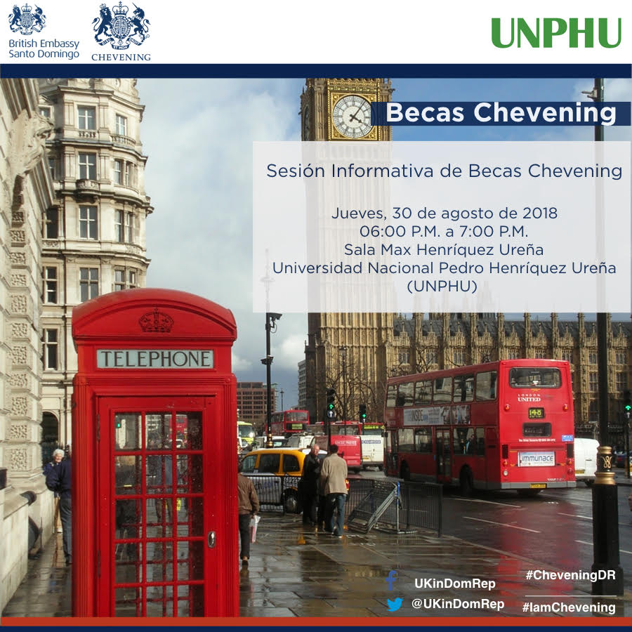 UNPHURD's tweet photo. Acompáñanos la próxima semana en la sesión informativa para las becas #CheveningDR.

#ImChevening @ukindomrep https://t.co/3PCoCliNiA