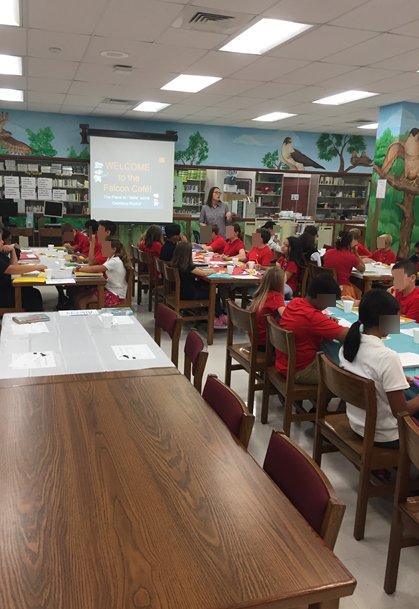 FarnellHCPS's tweet photo. Farnell 6th grade reading students were treated to a "Book Tasting" today compliments of the Reading teachers and Media Specialist, Mrs. Hockley! @HCPSArea2 @HCPS_TeachLearn @debbieecook1 #WeClimbTogether https://t.co/VTCO2GuuJb
