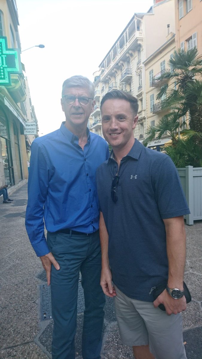A_Pembo1982's tweet photo. Casually strolling around the streets of Nice looking for a nice bar and only went and bumped into Arsene Wenger. https://t.co/0Yh2SN0Ks7