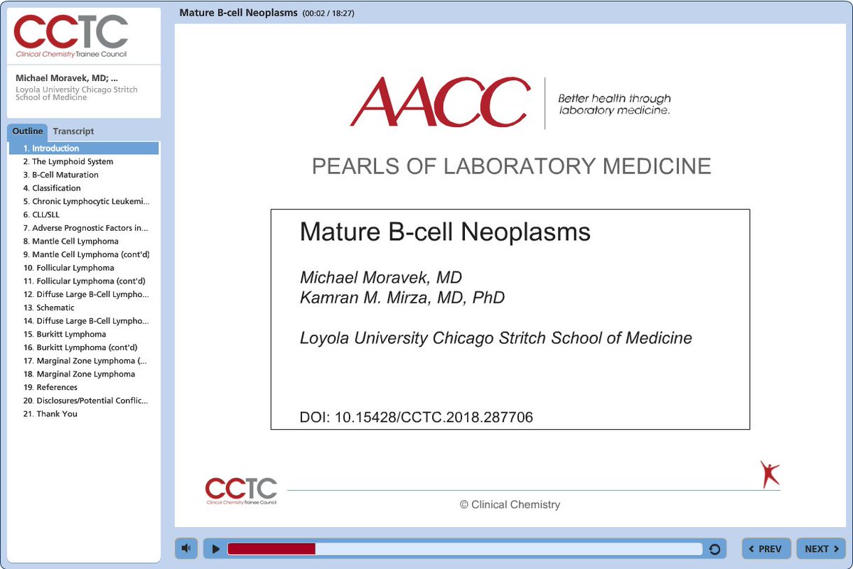 KMirza's tweet photo. @MoravekMD and I summarize mature B-cell neoplasms in this quick video tutorial #PearlsOfLabMedicine for the @Clin_Chem_AACC #TrainingCouncil --->https://t.co/cQG59Qj036 
Check it out! @loyolapathology  @LoyolaMedMD @LoyolaHSD @AmeetRKini @eva_wojcik @Vijuananthan https://t.co/E1cJvtVC1Y