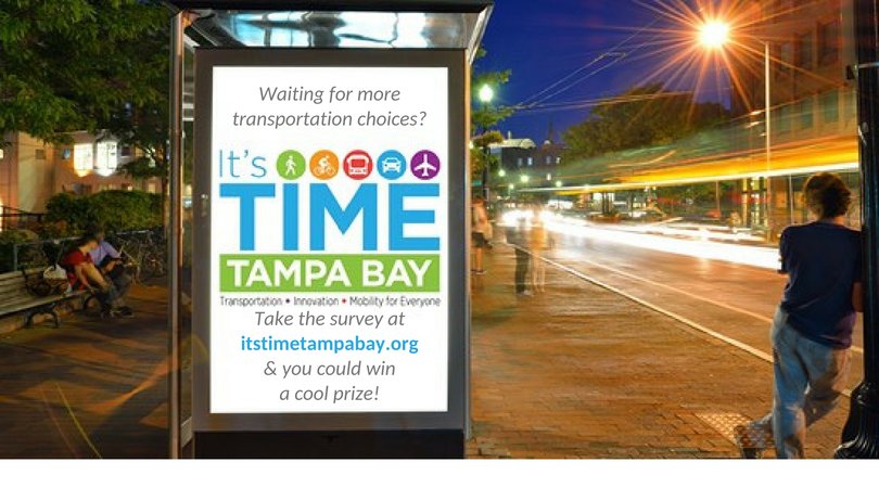 HillsboroughMPO's tweet image. #ItsTIMETampaBay to tell us how you see the future of our region! Weigh in on 3 different transportation and growth scenarios. #TaketheSurvey and you could win tickets to @Buccaneers, @TBLightning or @PalladiumSPC!
itstimetampabay.org #SharetheSurvey