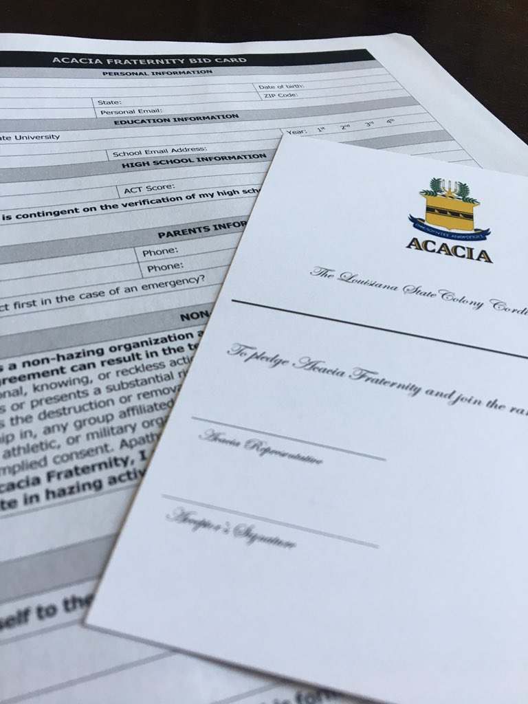 Bid Cards Printed: ✔️

Excited to extend an offer of membership to several young men over the next few days to begin building the re-founding class of Acacia Fraternity.