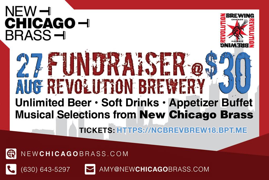 Along with catching our first show of the 2018-19 season, at our fundraiser on Monday you can also catch the first glimpse of the new NCB T-shirt design. And, you know, there will be beer and brass too. What more do we need to say? Get your tickets here. ncbrevbrew18.brownpapertickets.com