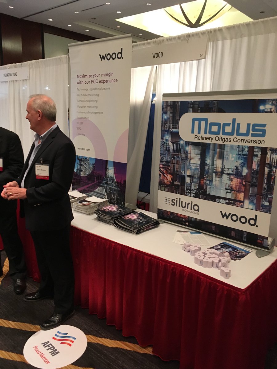 siluriatech's tweet image. Come stop by @Woodplc and @siluriatech booth #24 to learn more about #ModusProcess at #AFPM Cat Cracker Conference in #Houston #Texas.  www2.afpm.org/forms/meeting/…