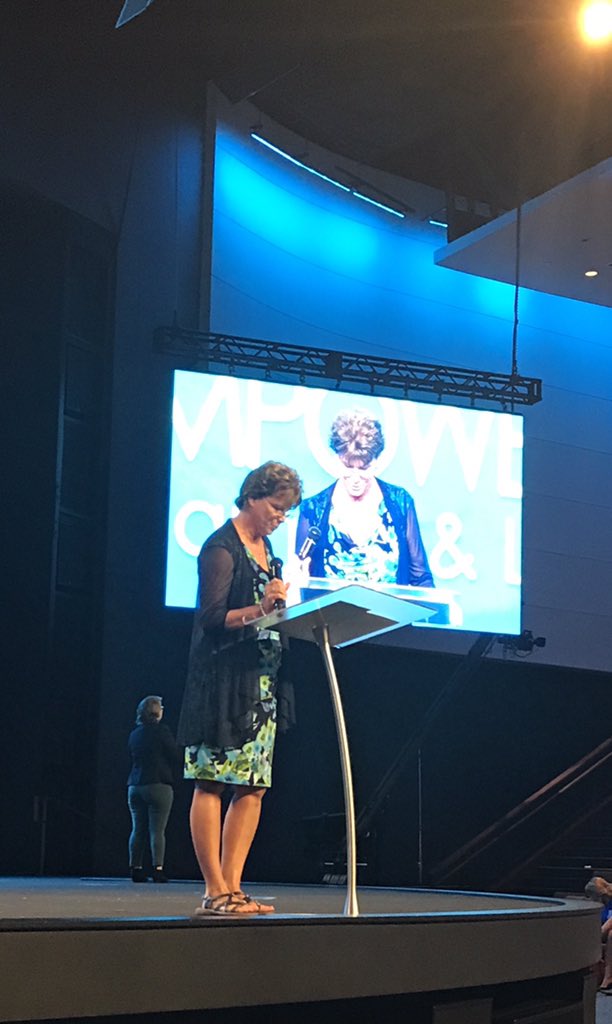 Mrs. Copp sharing a word of encouragement with NISD staff. #NISDConvo2018