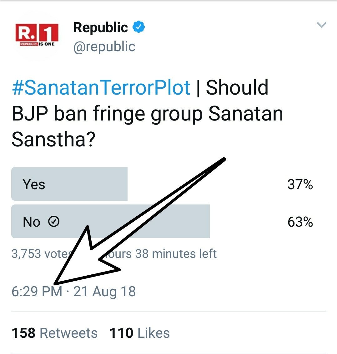 vishwanathkul's tweet image. @republic 
@ShankhNaad
@ippatel

#ArnabIsBluff

The Nation Wants to know why you didn&apos;t displayed the results of polls conducted in the show #SanatanTerrorPlot 

You did it 2 times to fool people..
But whole world know, who is fool