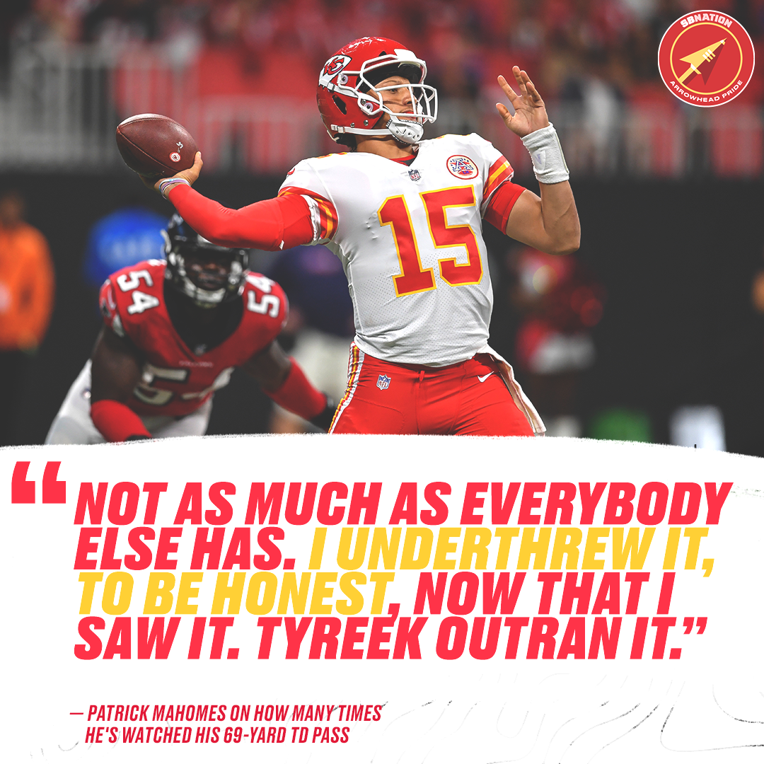 ArrowheadPride's tweet photo. Remember that pass that traveled farther than any pass in 2017?

Yeah. That was an underthrow. https://t.co/22GsdU40Hf