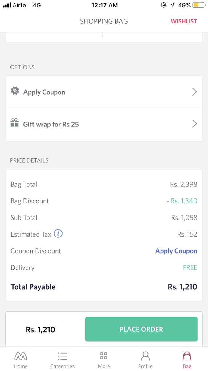 SinghVarsha07's tweet photo. .@myntra .@MyntraSupport So if I avail coupon discount of 62 rs. I am suppose to pay 149 rs. delivery charges. And if I don’t take the coupon discount offered by Myntra, delivery is free..really? What kind of facade (discount) is this? PFA https://t.co/xQe5czIB8M