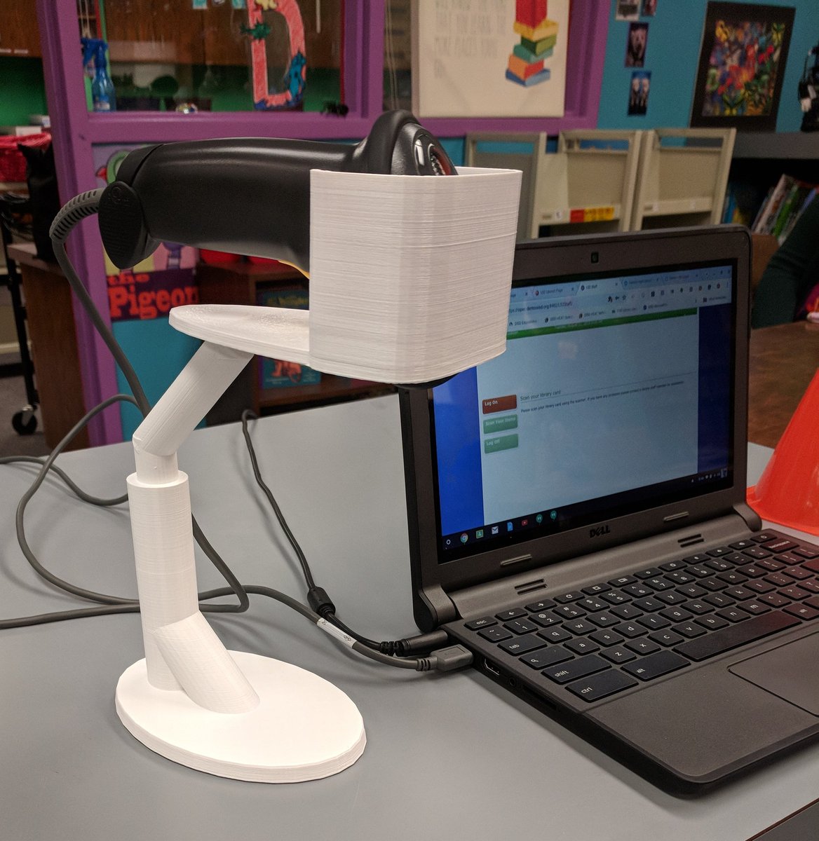 When <a href="/BormanLibrary/">BormanLibrary</a> needs a scanner holder, and you recently saw one on <a href="/thingiverse/">Thingiverse</a>, you #3dprint one.
