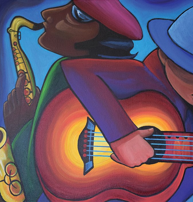 mfcalendar's tweet photo. Our July 2018 month image is Annette Gaffney's 'Jazzy Souls 1.' You can see more of Annette's art here: https://t.co/F09szt8cFc https://t.co/y8uNnGUnaM