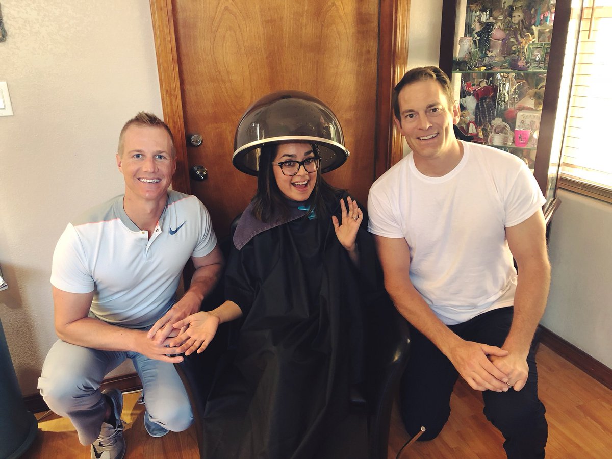 RoyaleKOAT's tweet photo. Just keeping @ToddKOAT and @EricKOAT company while they get their highlights ! πApparently itβs #KOAT haircut Tuesday! βοΈ https://t.co/4Wzp0z3Qm3