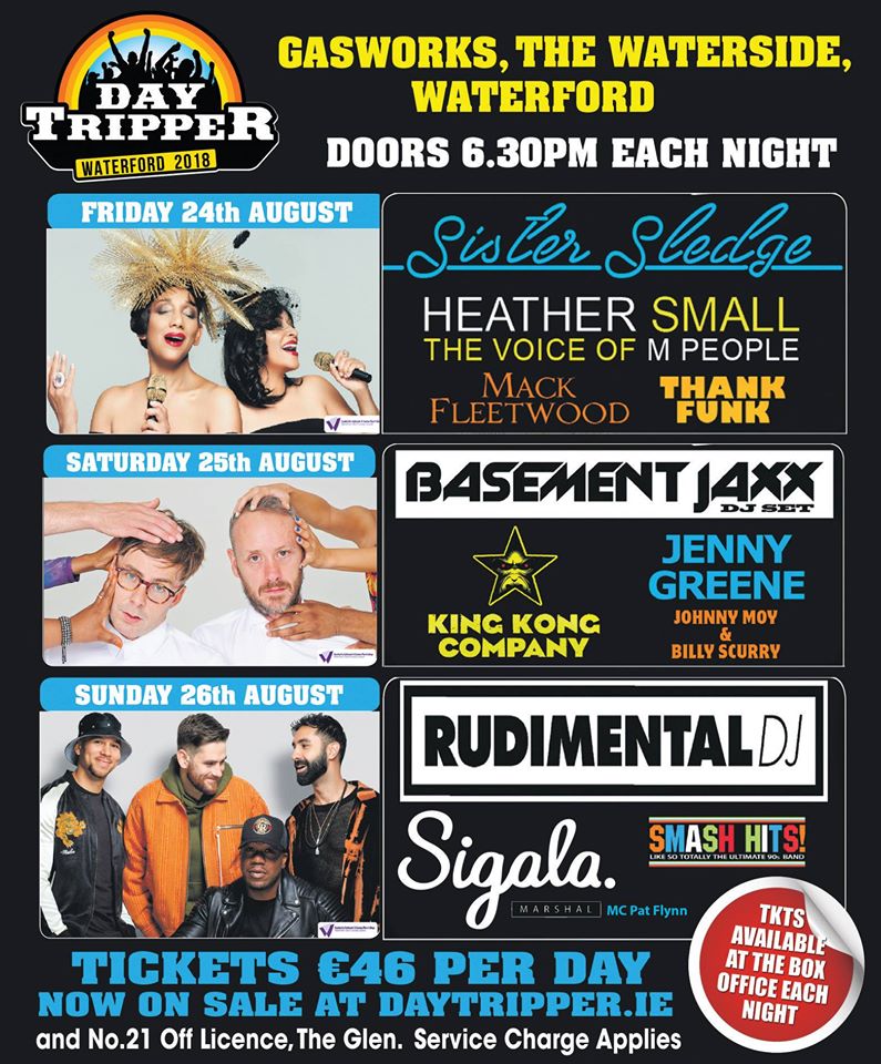 Daytripper Waterford (@daytripper_fest) on Twitter photo Only 3 days to go to #daytripper2018 <a href="/SisterSledge/">Janine Davidge</a> <a href="/MPeopleHeatherS/">Heather Small | The Voice Of M People</a> <a href="/TheBasementJaxx/">Basement Jaxx</a> <a href="/KingKongComp/">King Kong Company</a> @djjennygreene <a href="/Rudimental/">Rudimental</a> <a href="/SigalaMusic/">Sigala</a> @SmashHits90s Tickets daytripper.ie Only 3 days to go to #daytripper2018 <a href="/SisterSledge/">Janine Davidge</a> <a href="/MPeopleHeatherS/">Heather Small | The Voice Of M People</a> <a href="/TheBasementJaxx/">Basement Jaxx</a> <a href="/KingKongComp/">King Kong Company</a> @djjennygreene <a href="/Rudimental/">Rudimental</a> <a href="/SigalaMusic/">Sigala</a> @SmashHits90s Tickets daytripper.ie
