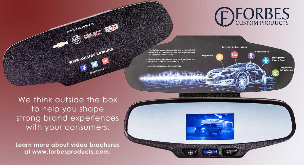 Think outside the box with your video marketing when you need to deliver complex messaging.  We can help you shape a memorable brand experience with custom video brochures.  Learn more at forbesproducts.com/custom-lcd-vid… #videobrochures #videofolders